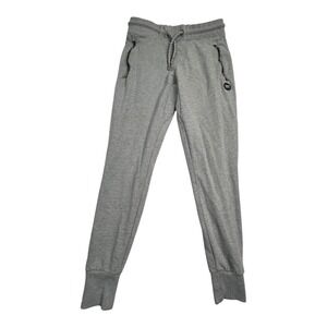 Superdry Collective Sweat Jogger Pants Grey Athletic Zipper Pockets Drawstring